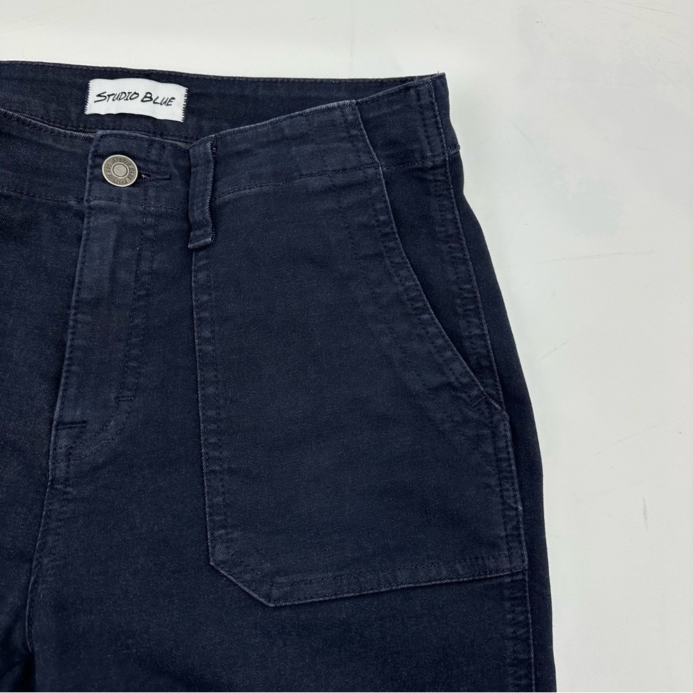 Studio Blue Sophia Utility Cropped Slim Taper Pants Navy Blue Size 26 - Picture 6 of 14